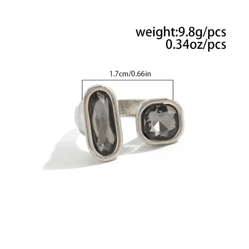 Duo-Stone Modern Ring | Asymmetric Geometric Style