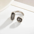 Duo-Stone Modern Ring | Asymmetric Geometric Style