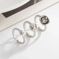 Trinity Geometric Set | Modern Silver Stackable Rings